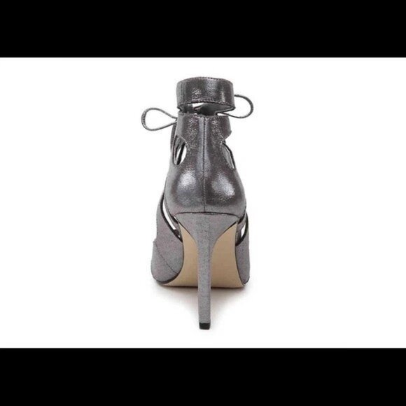 BCBGeneration Chierra Silver Pewter Cut Out Peep Toe Heels 10 - Picture 7 of 13